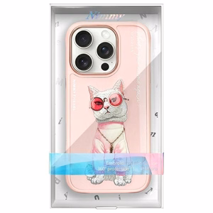 Nimmy Glasses Cool Cat Ümbris jaoks iPhone 16 Pro Max - Roosa