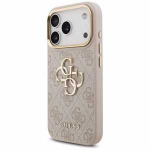 Guess 4G Big 4G Classic Logo Big Strap Metal Buttons чехол iPhone 17 Pro розовый