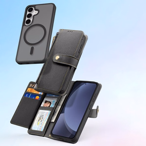 Dux Ducis Lawa Leather Ümbris jaoks Samsung Galaxy S25+ with Detachable Magnetic Wallet - must