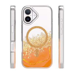 Чехол Epoxy Mag для iPhone 16 6,1" оранжевый