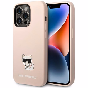 Karl Lagerfeld KLHCP14LSLCTPI iPhone 14 Pro 6.1 "hardcase light roosa / light roosa Silicone Choupette Body