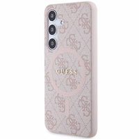 Guess 4G Collection Leather Metal Logo MagSafe Ümbris jaoks Samsung Galaxy S24 - roosa
