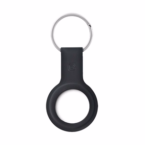 Crong Silicone ümbris seadmele Apple AirTag 1 / 2, võtmerõngaga, must