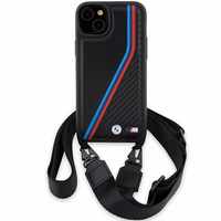 BMW M Edition Carbon Tricolor Lines & Strap ümbris jaoks iPhone 15 / 14 / 13 - must