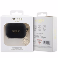 Guess GUAP2LECG4K ümbris jaoks AirPods Pro 2 cover - must Liquid Silicone Glitter Triangle Charm
