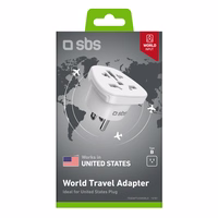 SBS US Travel Adapter - Universal - Valge