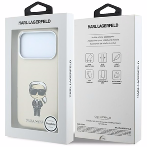 Karl Lagerfeld Smooth Ikonik Sketch MagSafe ümbris mudelile iPhone 18 Pro / 17 Pro – beež