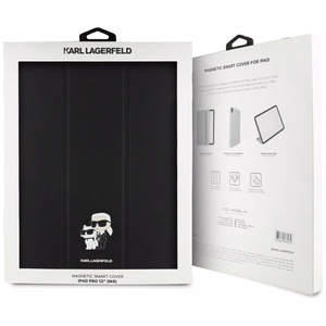 Karl Lagerfeld Saffiano Magnetic Karl & Choupette iPad Pro 13" 2024 Book Cover Ümbris - must