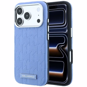 KARL LAGERFELD ümbris mudelile IPHONE 18 Pro/17 Pro ühildub MagSafe'iga (Mono Resin Logo) (värv: helesinine)