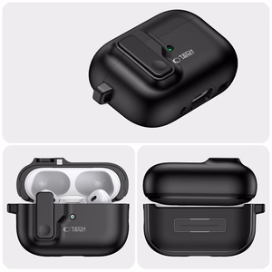 Tech-Protect Slim Hook Ümbris with Carabiner jaoks Apple AirPods Pro 1 / 2 - must