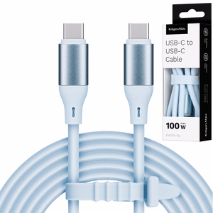 Kruger&Matz Basic USB-C–USB-C silikoonkaabel, 100 W, 1 m, sinine
