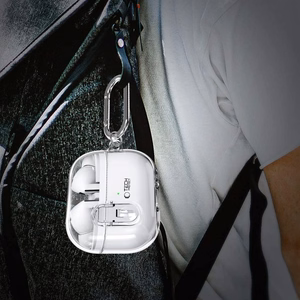 Tech-Protect FlexAir Ümbris with Carabiner jaoks Samsung Galaxy Buds 3 / 3 Pro - läbipaistev