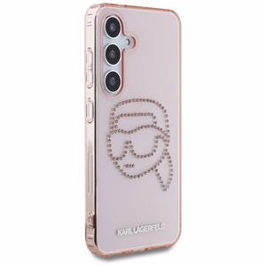 Karl Lagerfeld Rhinestones K. Head Logo Samsung Galaxy S25 Ümbris roosa