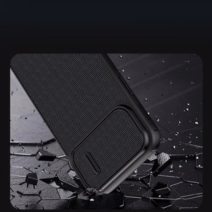 Nillkin Textured S Case iPhone 14 Pro soomustatud kate koos kaamerakattega, must