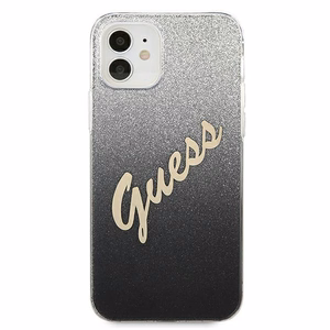 Guess GUHCP12SPCUGLSBK iPhone 12 mini 5.4" чёрный/чёрный жёсткий чехол Glitter Gradient Script