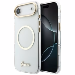 Guess IML Script Metal MagSafe Ümbris for iPhone Air - Clear