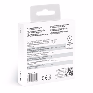 Magnetiline juhtmevaba laadija 15 W, 1 m, LA-11