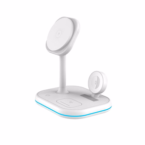 Tech-Protect QI15W-A27 3-in-1 induktiivne laadija koos MagSafe alus jaoks smartphone / Apple Watch / AirPods - valge