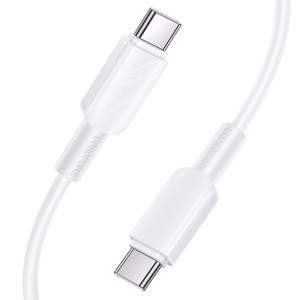 Valge Borofone BX127 Regalo USB-C–USB-C kaabel, 1 m, pakendis 20 tk