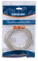 Intellinet Network Patch Cable, Cat5e, 3m, hall, CCA, U/UTP, PVC, RJ45, kuldne Plated Contacts, Snagless, Booted, Lifetime Warranty