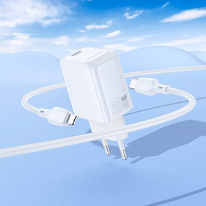 Borofone Wall Laadija BN28 Fuente - Type C - PD 30W with Type C to Lightning kaabel valge