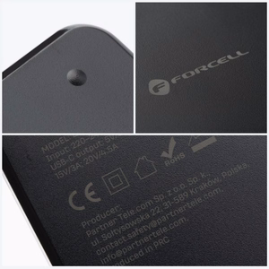 FORCELL F-ENERGY E856 uniwersal laptop laadija 90W (6 adaptors) - czarny