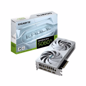 GIGABYTE GeForce RTX 5060 Ti EAGLE OC ICE 8G Videokaart - 8GB GDDR7, 128bit, PCI-E 5.0, 2617MHz Core Clock, 3 x DisplayPort, 1 x HDMI, GV-N506TEAGLEOC ICE-8GD