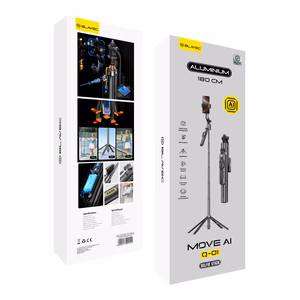 Blavec Selfie Stick Aluminium Move AI trcker Q-01 Auto pop tripod + remote control 1,80 metres with face tracking (SSAQ01-APTRB180) black