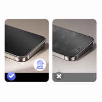 Tel Protect Full Glue 6D Matt Karastatud klaas jaoks Iphone 15 Pro Max must