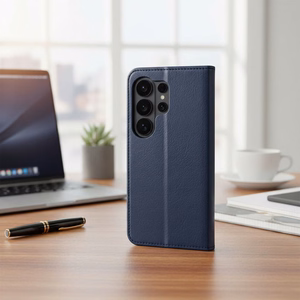 Klappümbris Motorola G17 Split Book, tumesinine ja punane