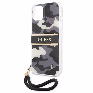 Guess GUHCP13MKCABBK iPhone 13 6.1" чёрный/чёрный жёсткий чехол Camo Strap Collection