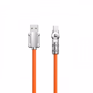 USB kaabel Dudao L24AC (180' nurk) Oranž Type-C 100cm (kuni 120W)