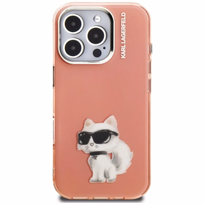 Karl Lagerfeld IML Aquarelle Choupette & Logo iPhone 16 Pro Ümbris - roosa