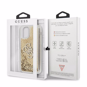 Guess 4G Big Liquid Glitter ümbris jaoks iPhone 11 6.1" / Xr - kuldne