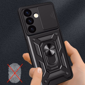 Hybrid Armor Camshield armored ümbris jaoks Samsung Galaxy S24+ with camera cover - must