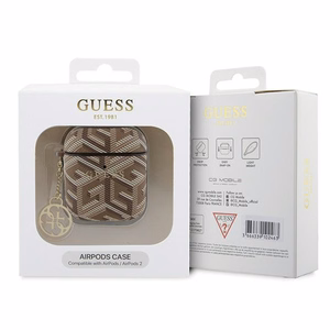 Guess GUA2PGCE4CW ümbris jaoks AirPods 1/2 - brown GCube Charm