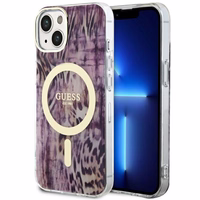 Guess Leopard MagSafe ümbris jaoks iPhone 14 - roosa