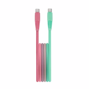 Setty кабель USB-C - USB-C 1,5 м 3A KGC-C-1.5320 бирюзово-розовый градиент