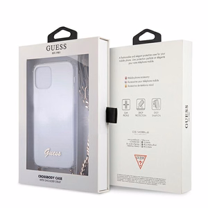 Guess GUHCP12MKC4GSGO iPhone 12/12 Pro 6.1" прозрачный жёсткий чехол 4G Gold Chain