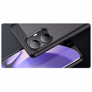 Carbon Ümbris ümbris jaoks Realme 10 Pro+ flexible silicone carbon cover must