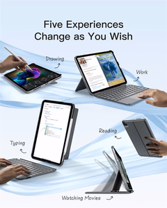 Inateck KB04122 AceTouch klaviatuuriga ümbris seadmele iPad 10.9–11", hall