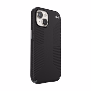 Speck Presidio2 Grip MagSafe ümbris seadmele iPhone 17e / 16e / 15 / 14 / 13, must kiltkivihallide detailidega