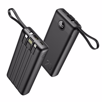 Powerbank Veger C20 (W2047 / W2059) 20000 mAh with built-in Micro-USB cables / Type C / Lightning must