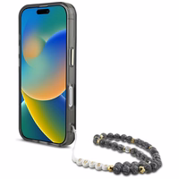 GUESS ümbris jaoks IPHONE 16 compatible with MagSafe GUHMP16SHPCTPLSK (IML Palm Trees Triangle W/ Pearl Strap) must