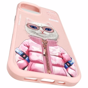 Nimmy Cool&Cute 2.0 Cat Ümbris jaoks iPhone 15 - Roosa