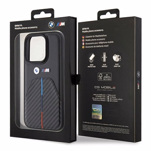 BMW Stamped Tricolor Stripe iPhone 15 Pro Ümbris - must