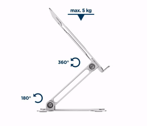 Gembird NBS-D1-03 laptop stand hõbedane 39.6 cm (15.6")