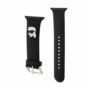 Karl Lagerfeld 3D Rubber Karl Head rihm Apple Watch 42 / 44 / 45 / 49 mm kellale, must