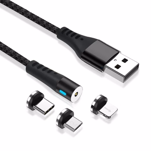 Maxlife MXUC-02 magnetic cable USB - Lightning + USB-C + microUSB 1,0 m 2A must nylon