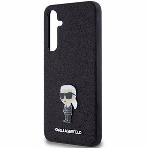Karl Lagerfeld Fixed Glitter Ikonik Logo Metal Pin ümbris jaoks Samsung Galaxy A35 - must